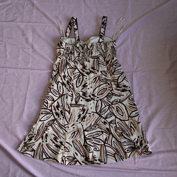 Madison Leigh Brown & Tan Striped Mini Dress – Chest Bow – Size 14 - Picture 3 of 5